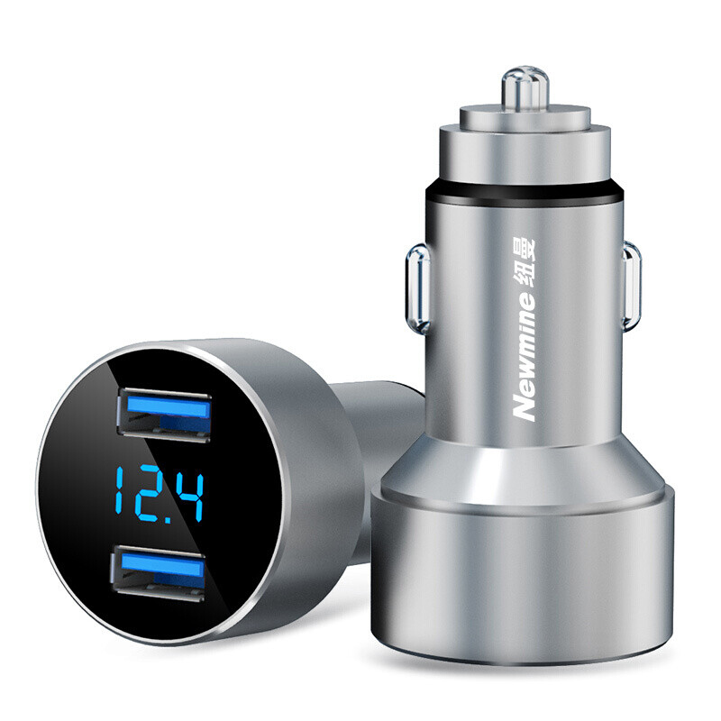 纽曼（Newmine）车载充电器点烟器一拖二双USB SX001-008的照片