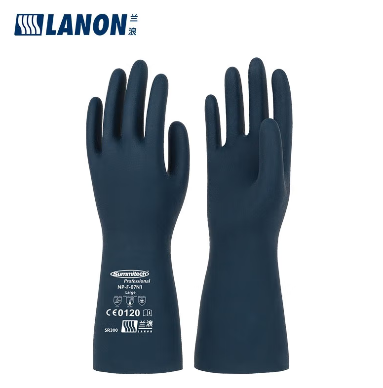 兰浪（LANON）SR300 进口氯丁橡胶防化手套的照片
