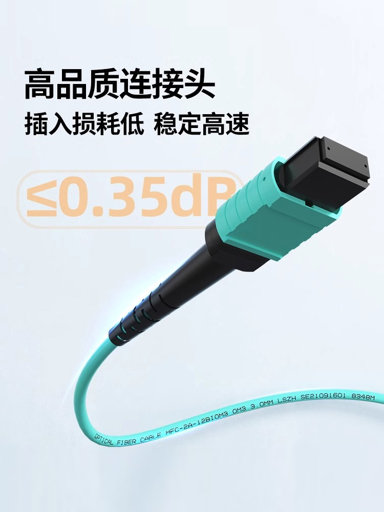 8芯12芯万兆单多模40G/100G集束光纤跳线的照片