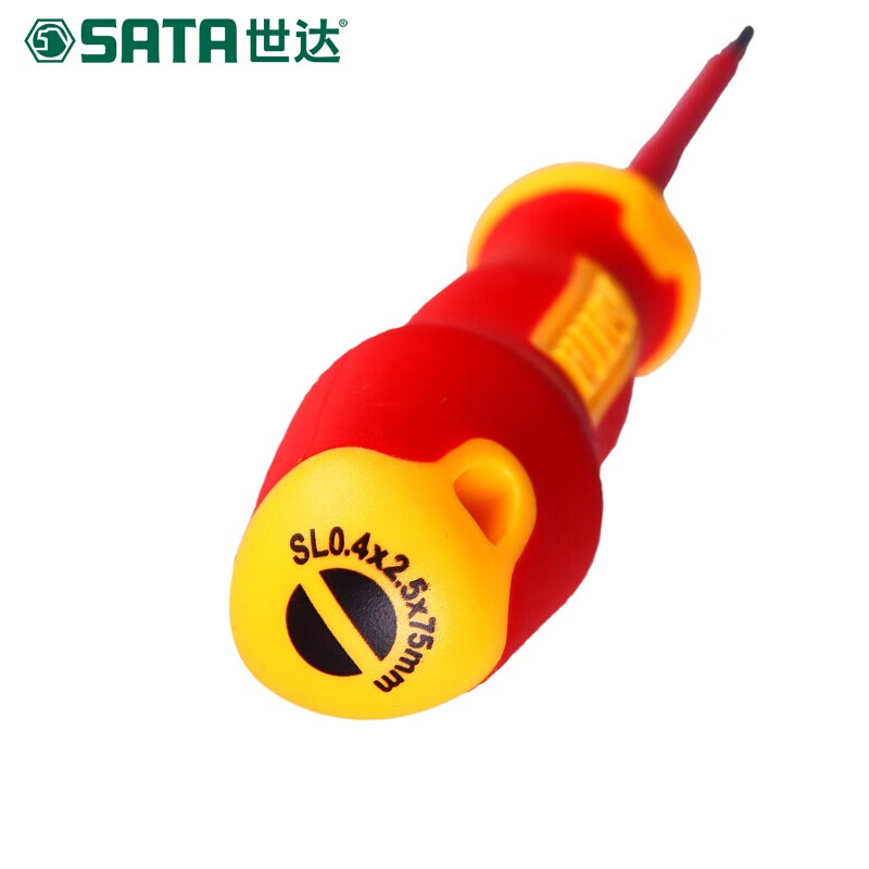 世达（SATA）61322 T系列双色柄一字带磁绝缘螺丝批的照片