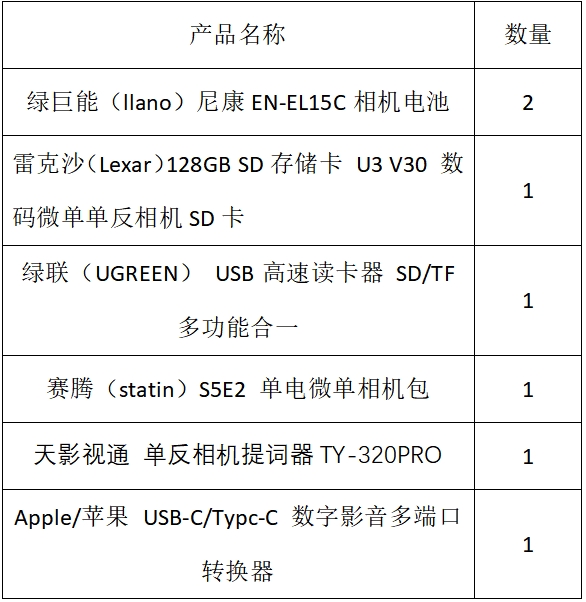 相机直播设备配件的照片