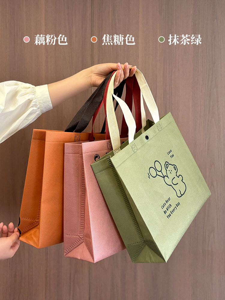 网红服装店暗扣无纺布手提袋代采的照片