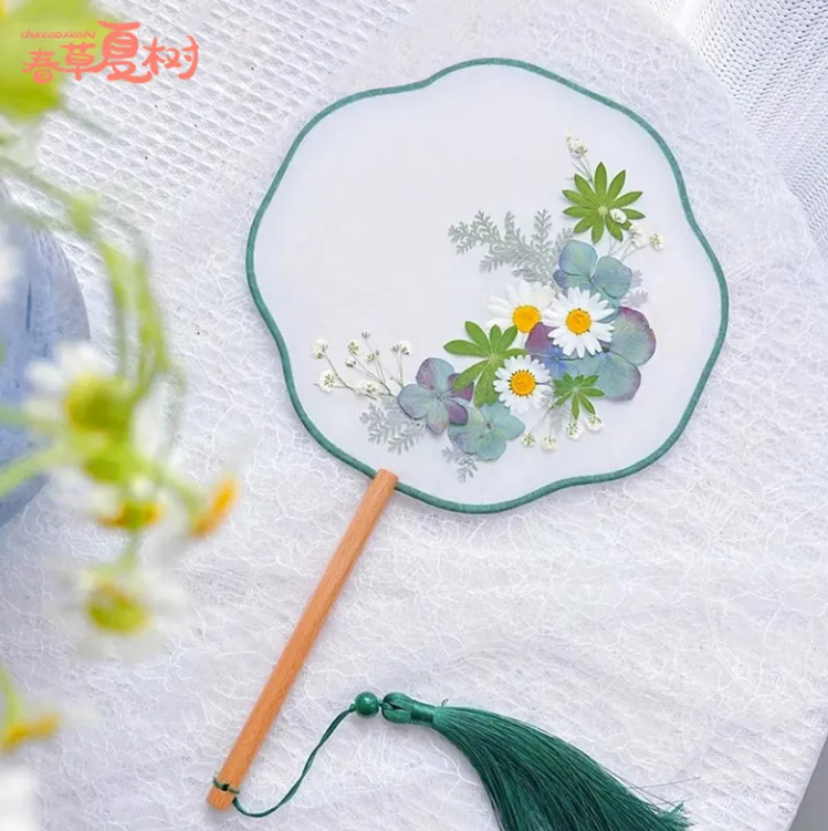 干花团扇diy材料包代采的照片