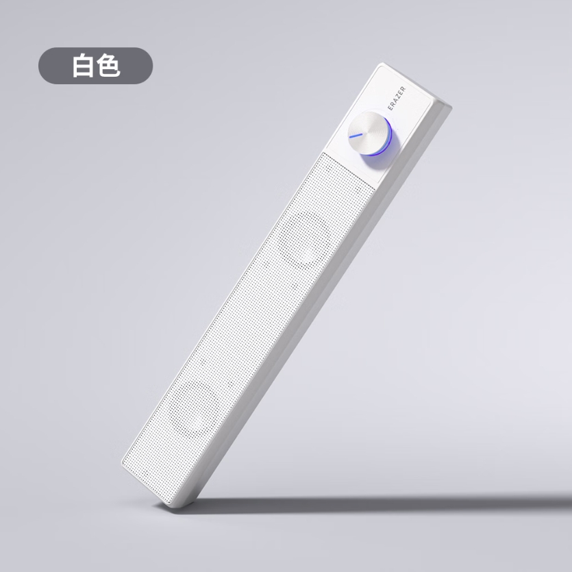 联想（Lenovo）异能者电脑音响音箱 家用桌面台式机超重低音炮 网课音响 收款扩音器（环绕音质 一体设计【有线款】白）的照片