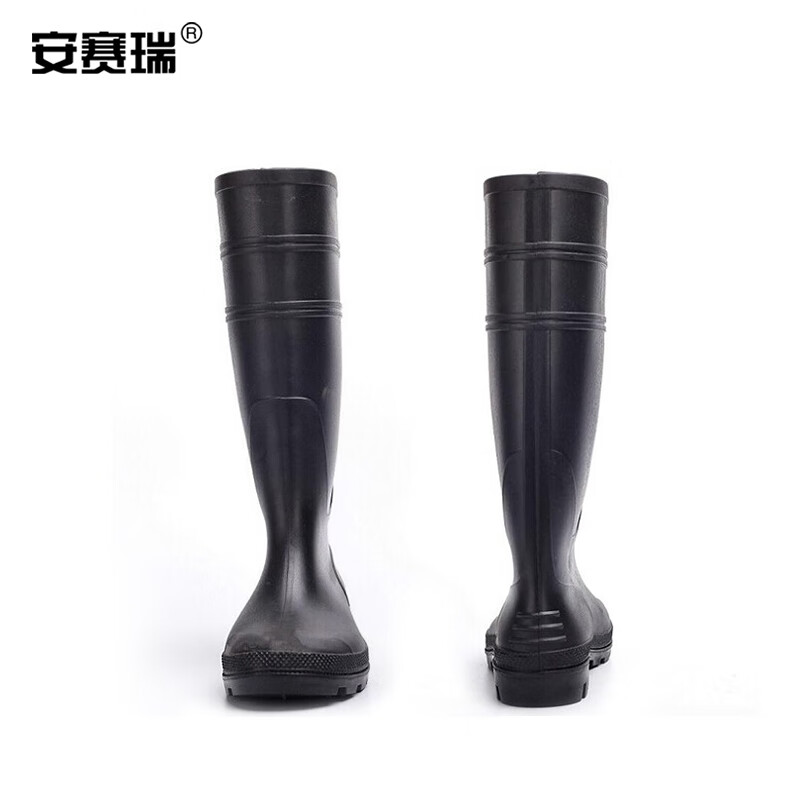 安赛瑞 高筒雨鞋 黑色 PVC塑胶雨鞋雨靴43码13815的照片